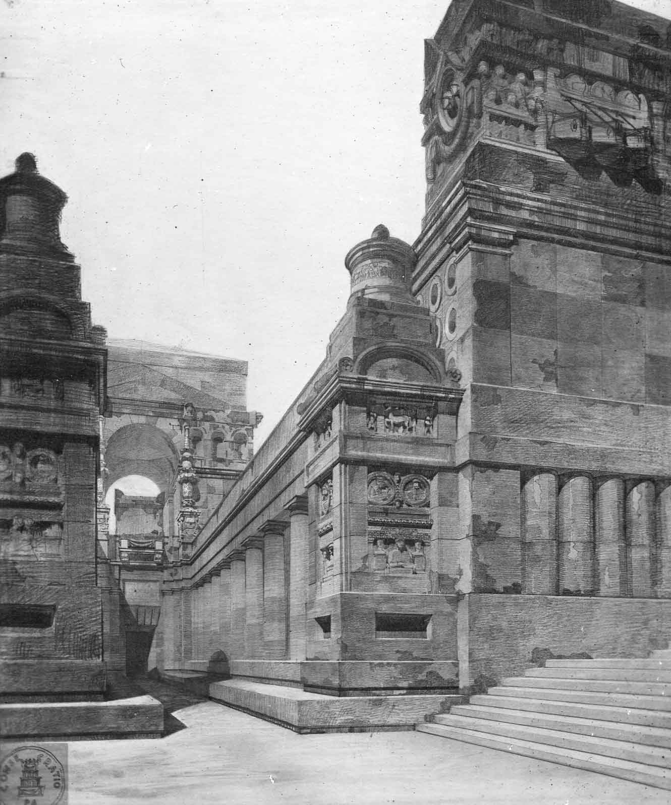 Progetto di concorso per il monumento-ossario ai caduti romani al Cimitero del Verano, Roma